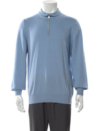 Brunello Cucinelli Cashmere Mock Neck Polo Sweater