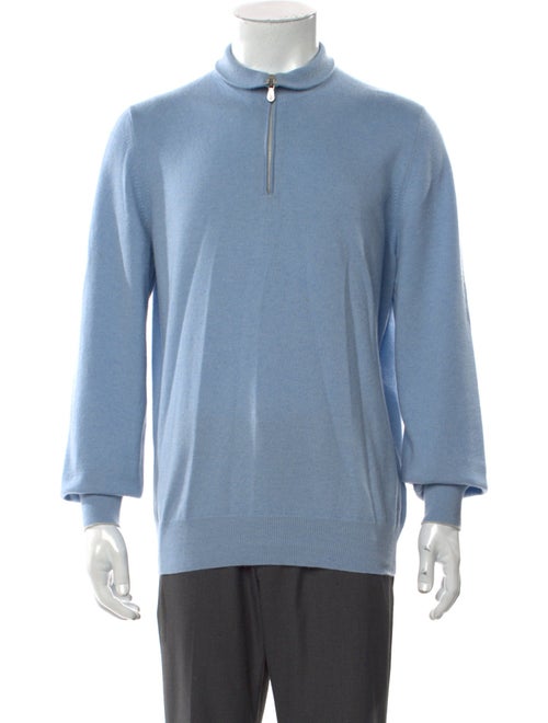 Brunello Cucinelli Cashmere Mock Neck Polo Sweater