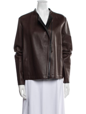 Brunello Cucinelli Leather Biker Jacket