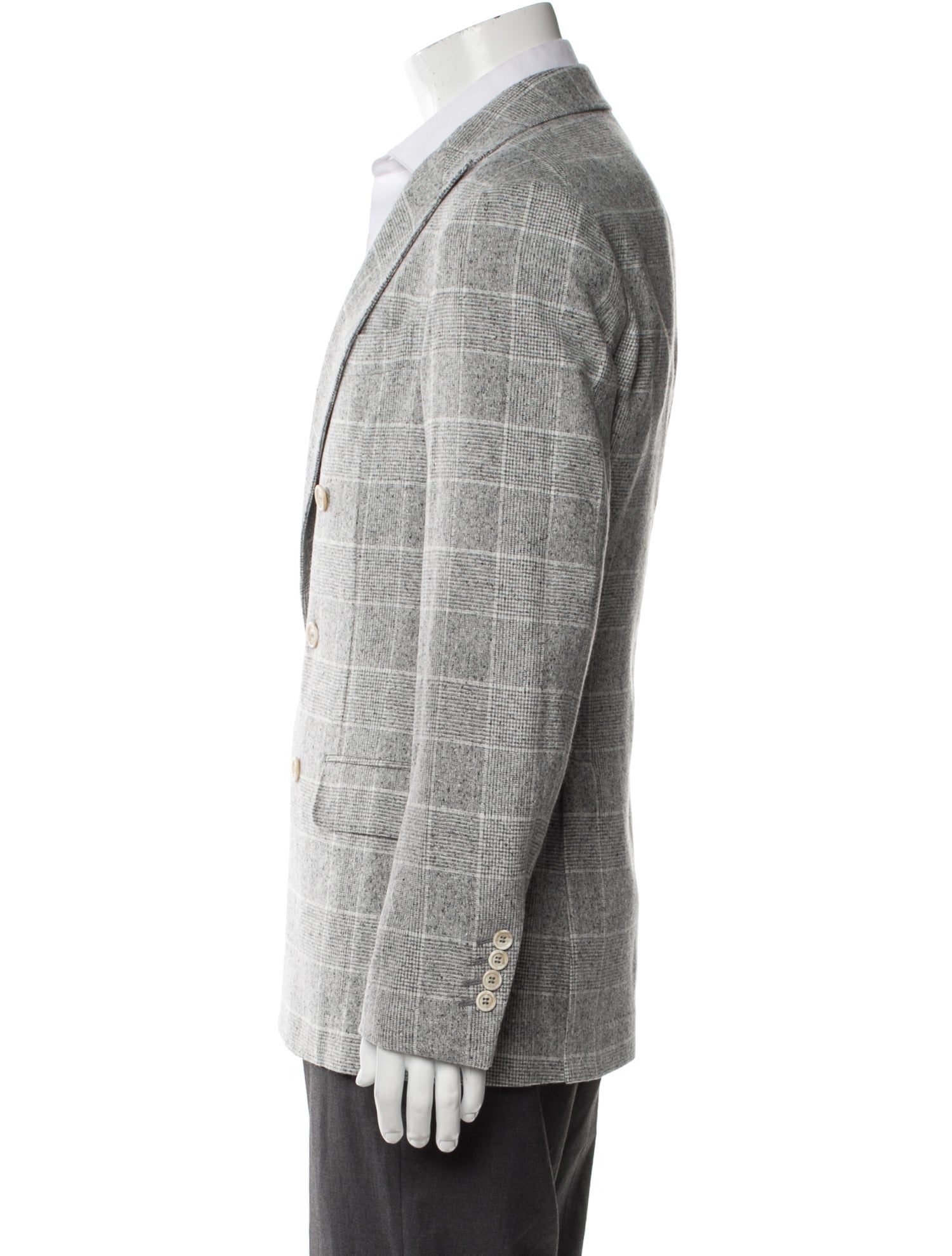 Brunello Cucinelli Silk Plaid Print Blazer