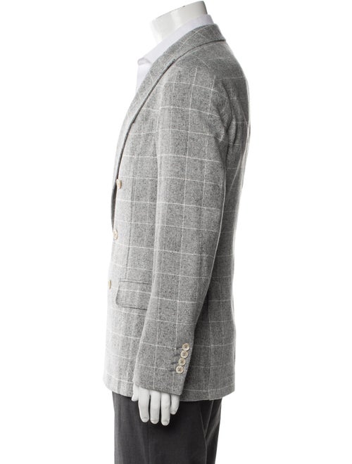 Brunello Cucinelli Silk Plaid Print Blazer