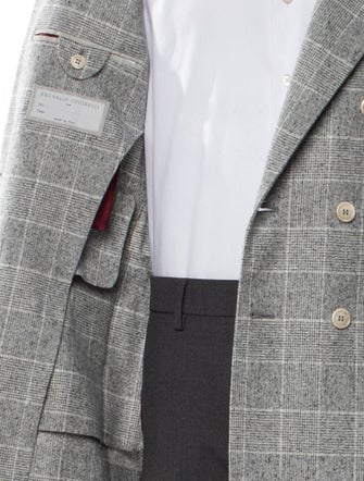 Brunello Cucinelli Silk Plaid Print Blazer
