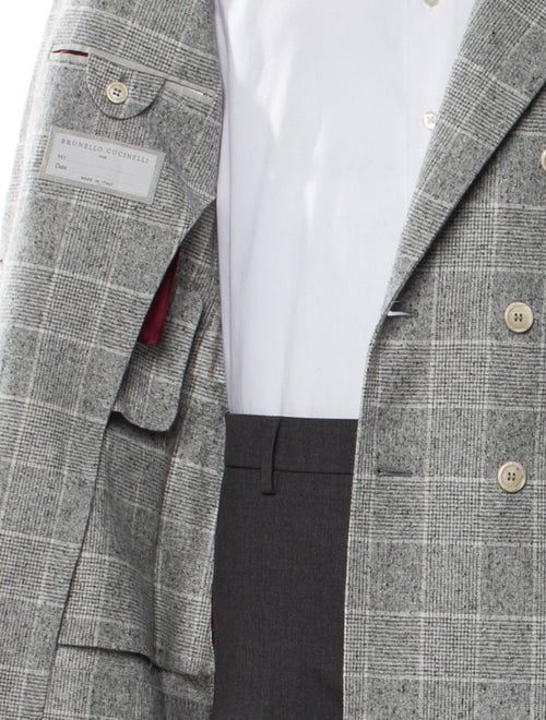 Brunello Cucinelli Silk Plaid Print Blazer
