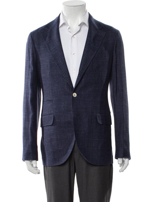 Brunello Cucinelli Wool Plaid Print Blazer