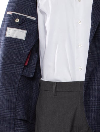 Brunello Cucinelli Wool Plaid Print Blazer