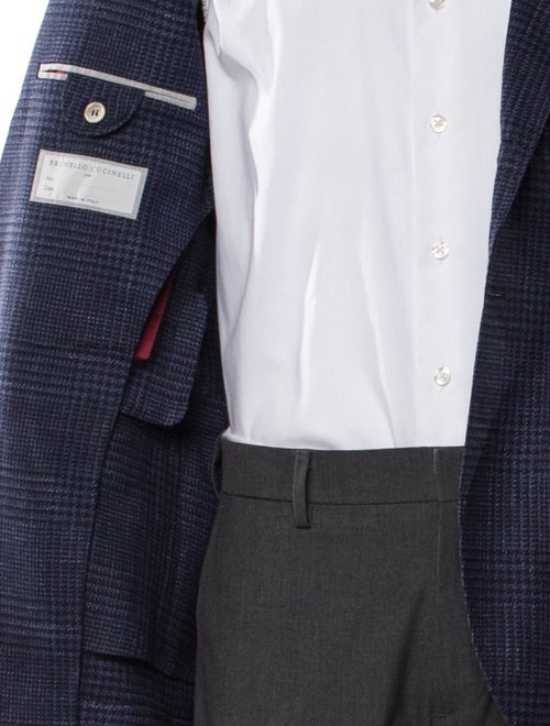 Brunello Cucinelli Wool Plaid Print Blazer