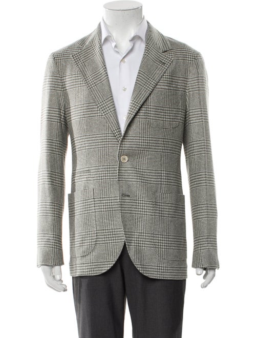 Brunello Cucinelli Wool Plaid Print Blazer