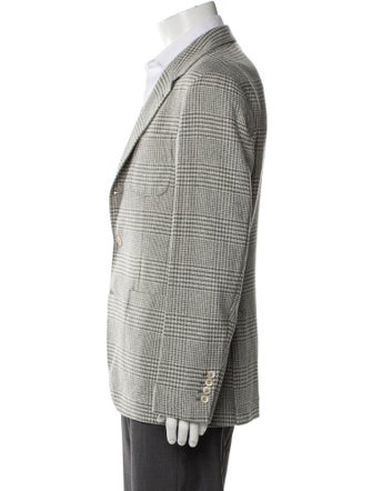 Brunello Cucinelli Wool Plaid Print Blazer