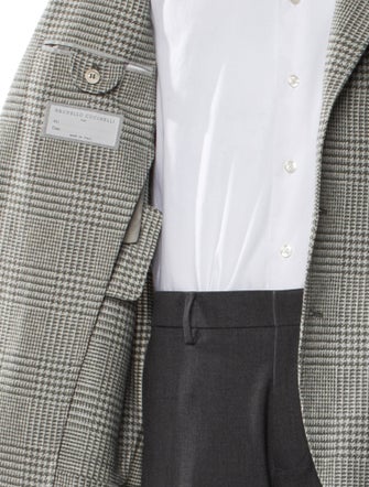 Brunello Cucinelli Wool Plaid Print Blazer