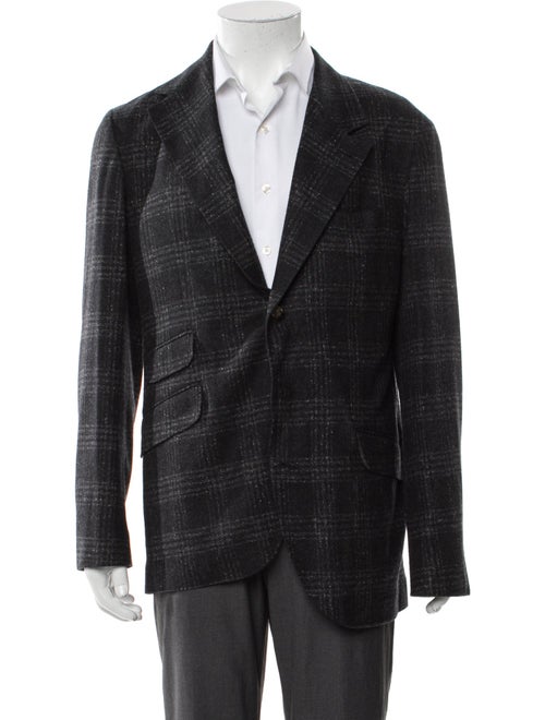 Brunello Cucinelli Silk Plaid Print Blazer