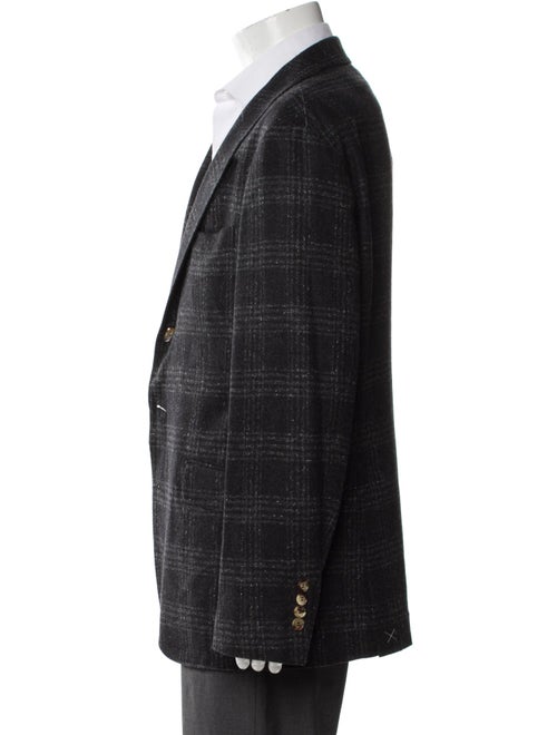 Brunello Cucinelli Silk Plaid Print Blazer