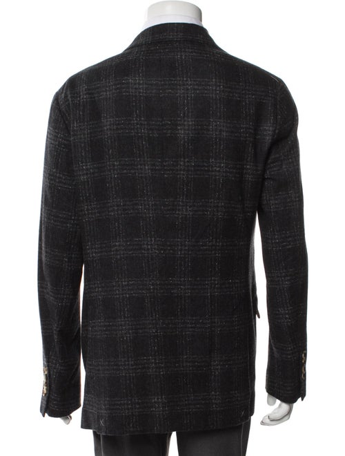 Brunello Cucinelli Silk Plaid Print Blazer