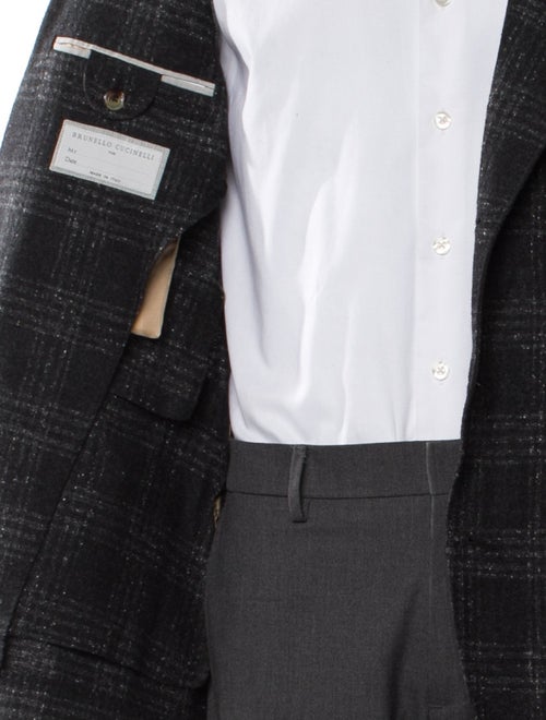Brunello Cucinelli Silk Plaid Print Blazer