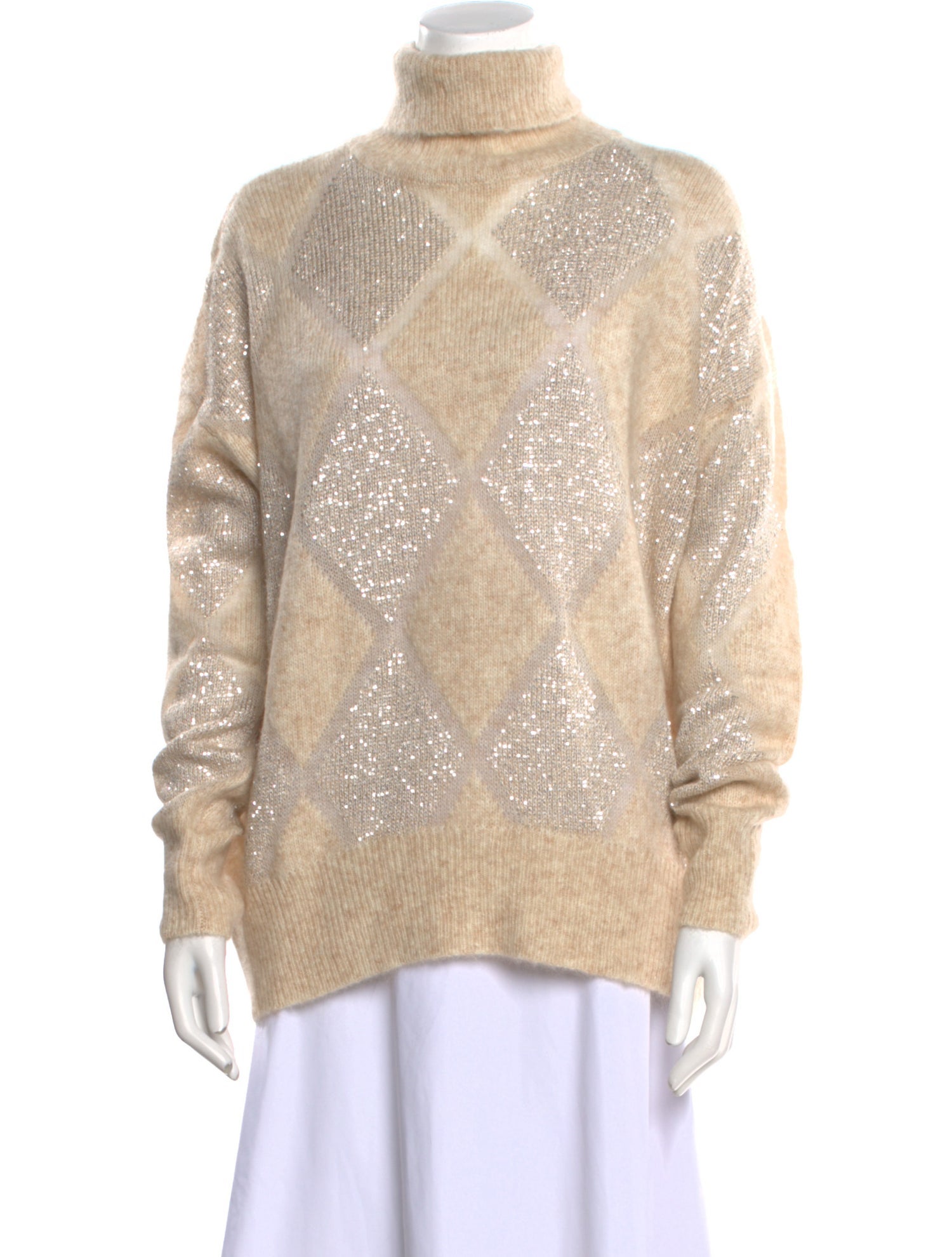 Brunello Cucinelli Wool Plaid Print Sweater w/ Tags