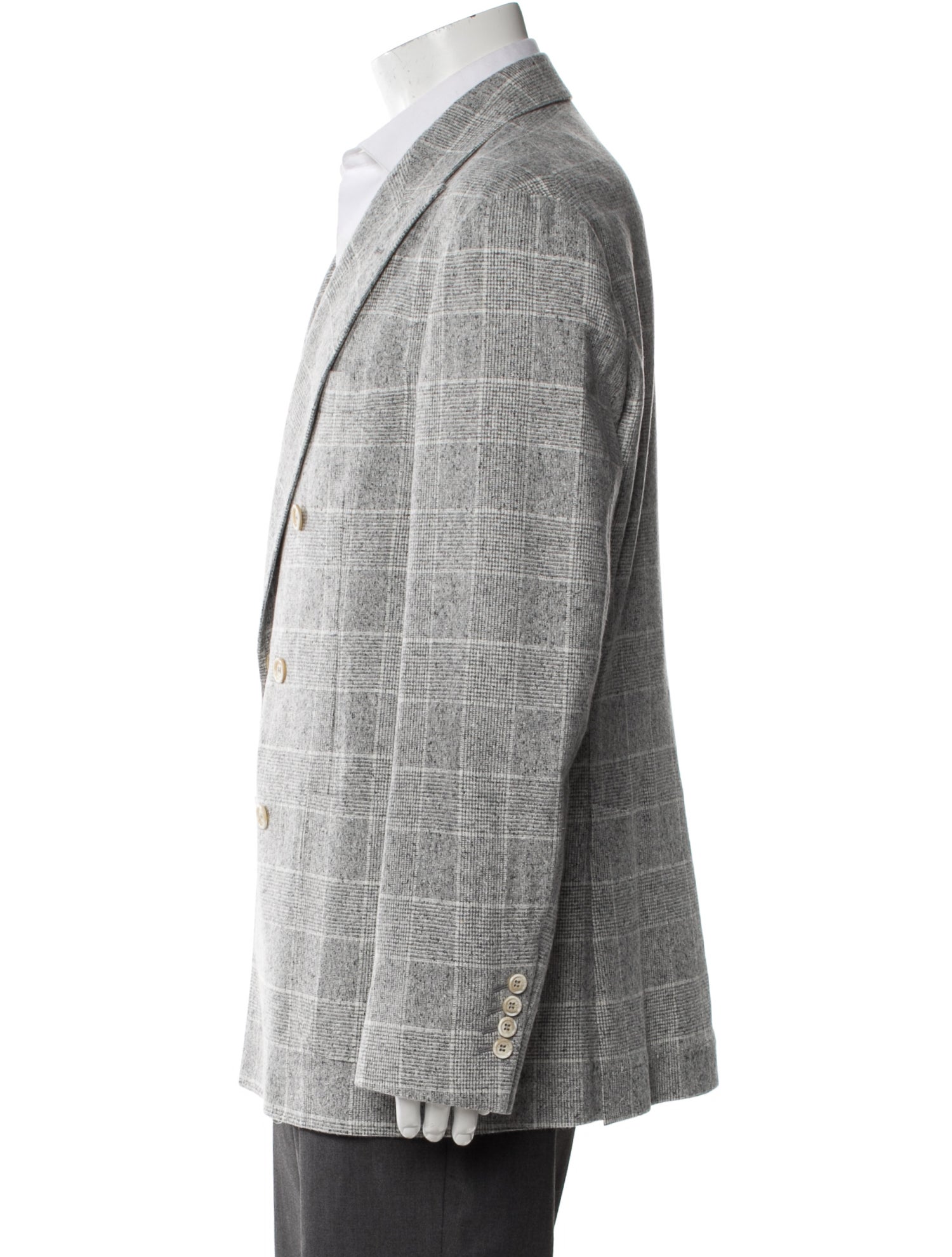 Brunello Cucinelli Silk Plaid Print Blazer