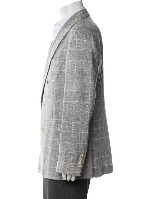 Brunello Cucinelli Silk Plaid Print Blazer