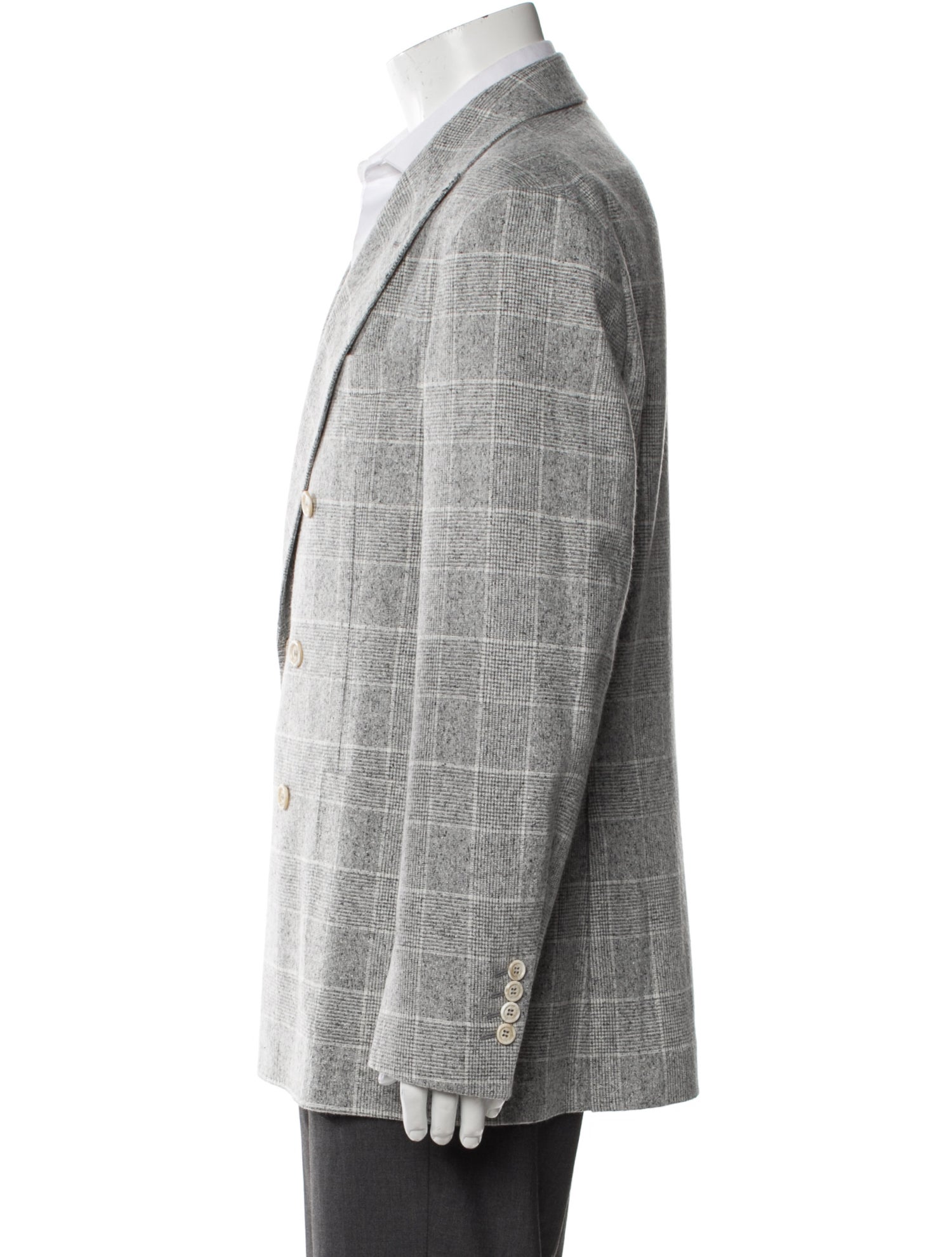 Brunello Cucinelli Silk Plaid Print Blazer