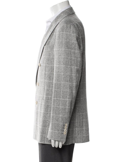 Brunello Cucinelli Silk Plaid Print Blazer