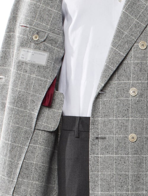 Brunello Cucinelli Silk Plaid Print Blazer