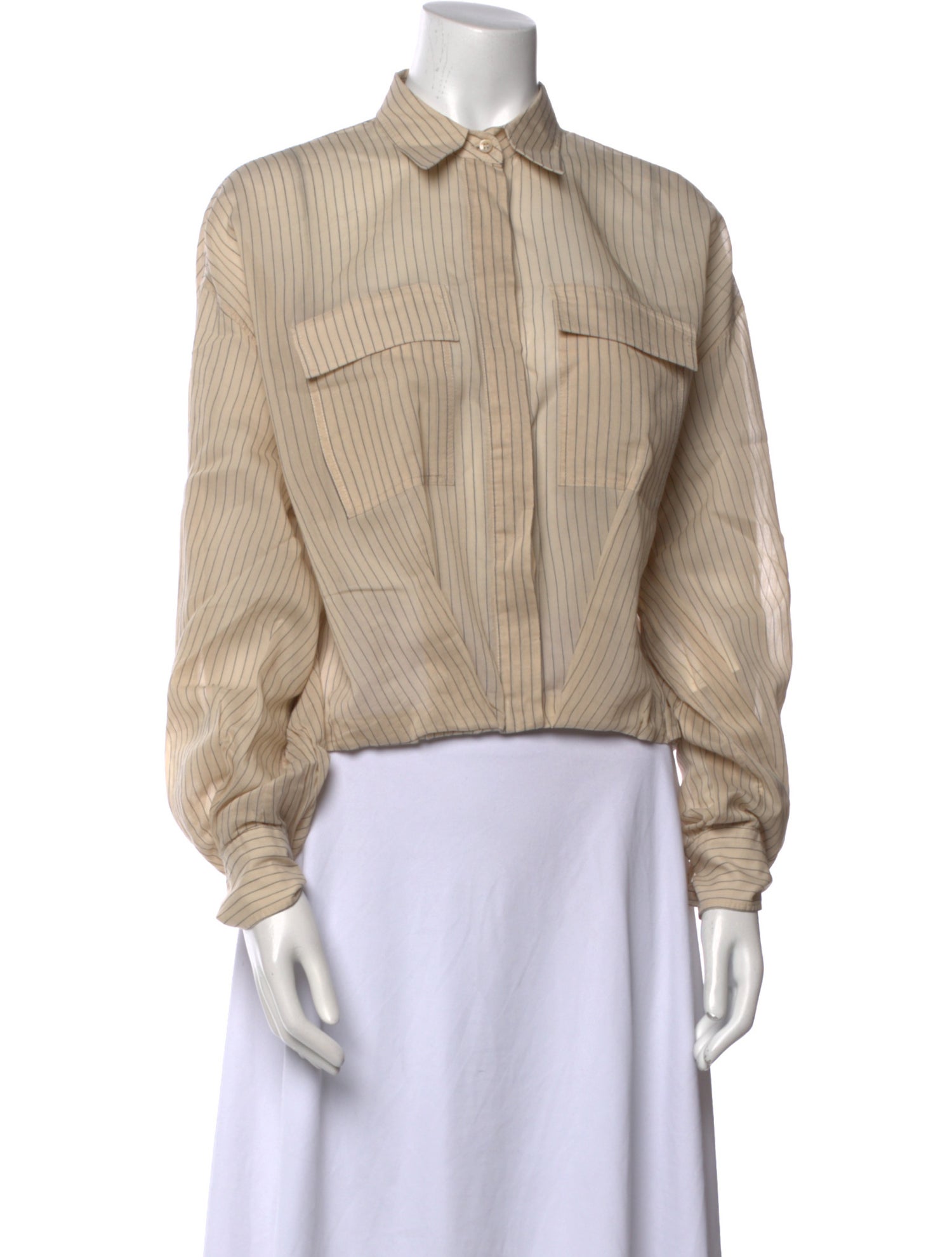 Brunello Cucinelli Long Sleeve Button-Up Top