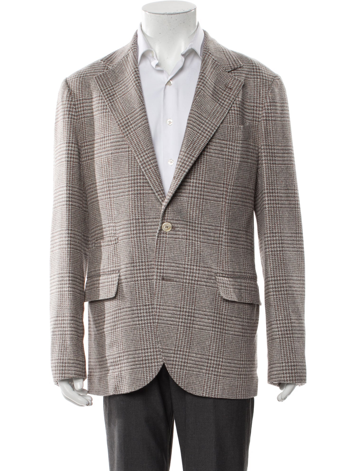 Brunello Cucinelli Wool Plaid Print Blazer