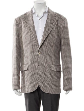 Brunello Cucinelli Wool Plaid Print Blazer