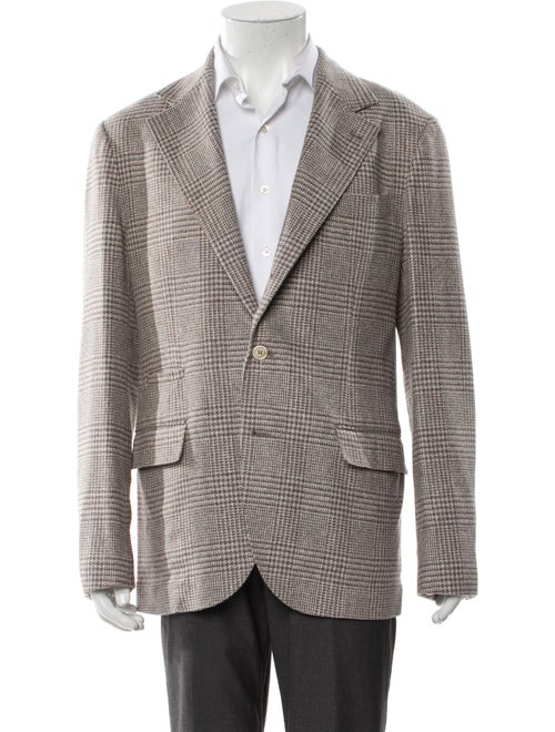 Brunello Cucinelli Wool Plaid Print Blazer