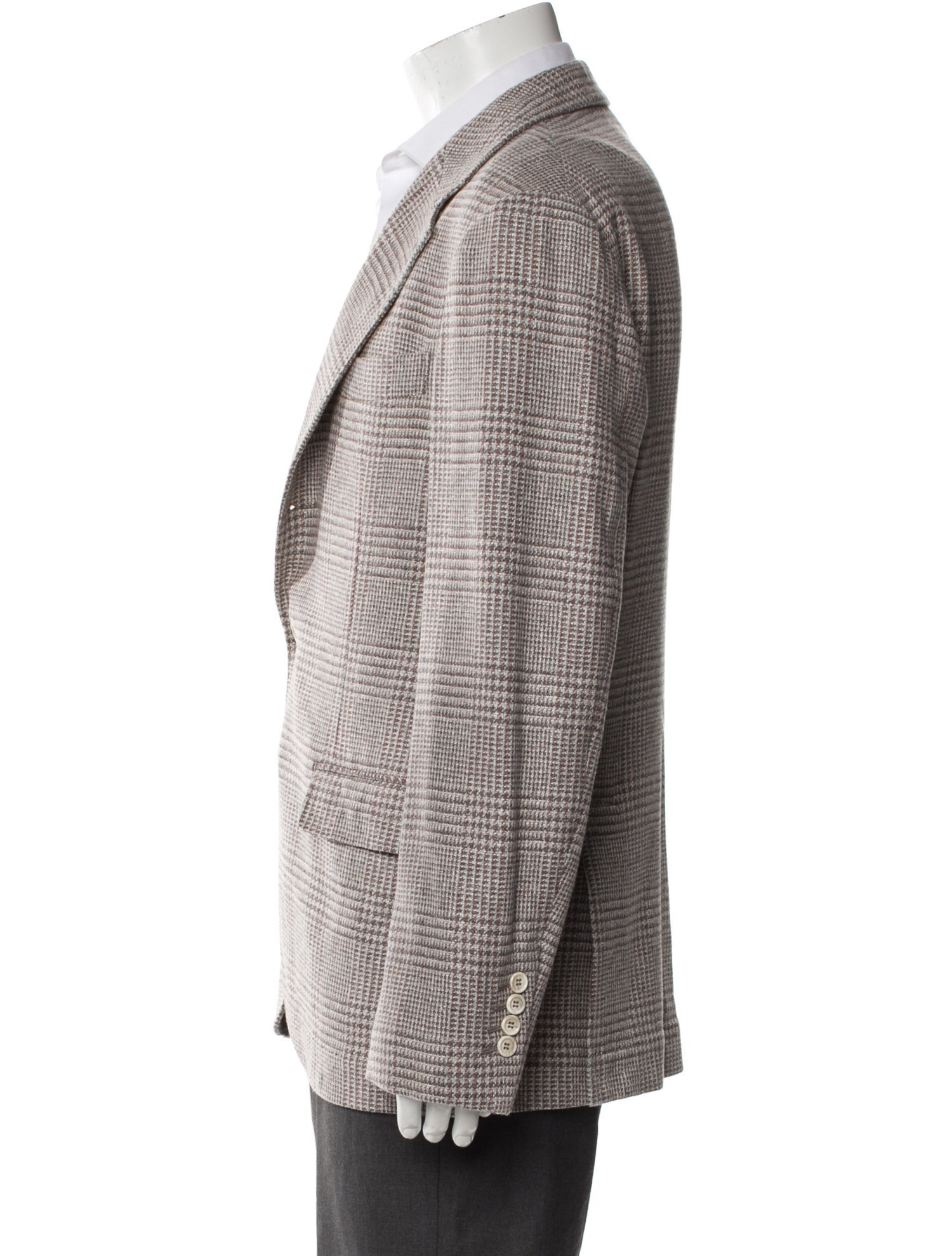 Brunello Cucinelli Wool Plaid Print Blazer