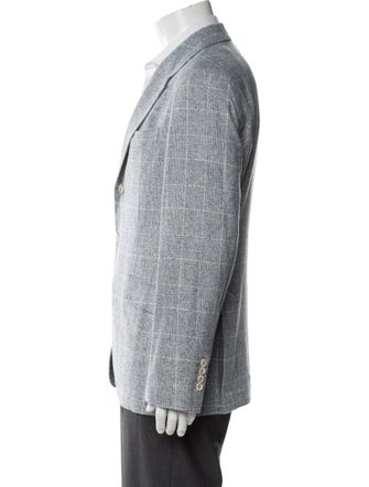 Brunello Cucinelli Silk Plaid Print Blazer