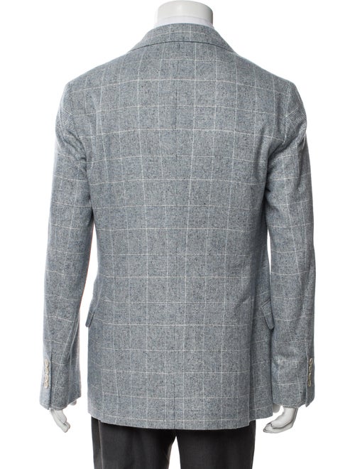 Brunello Cucinelli Silk Plaid Print Blazer