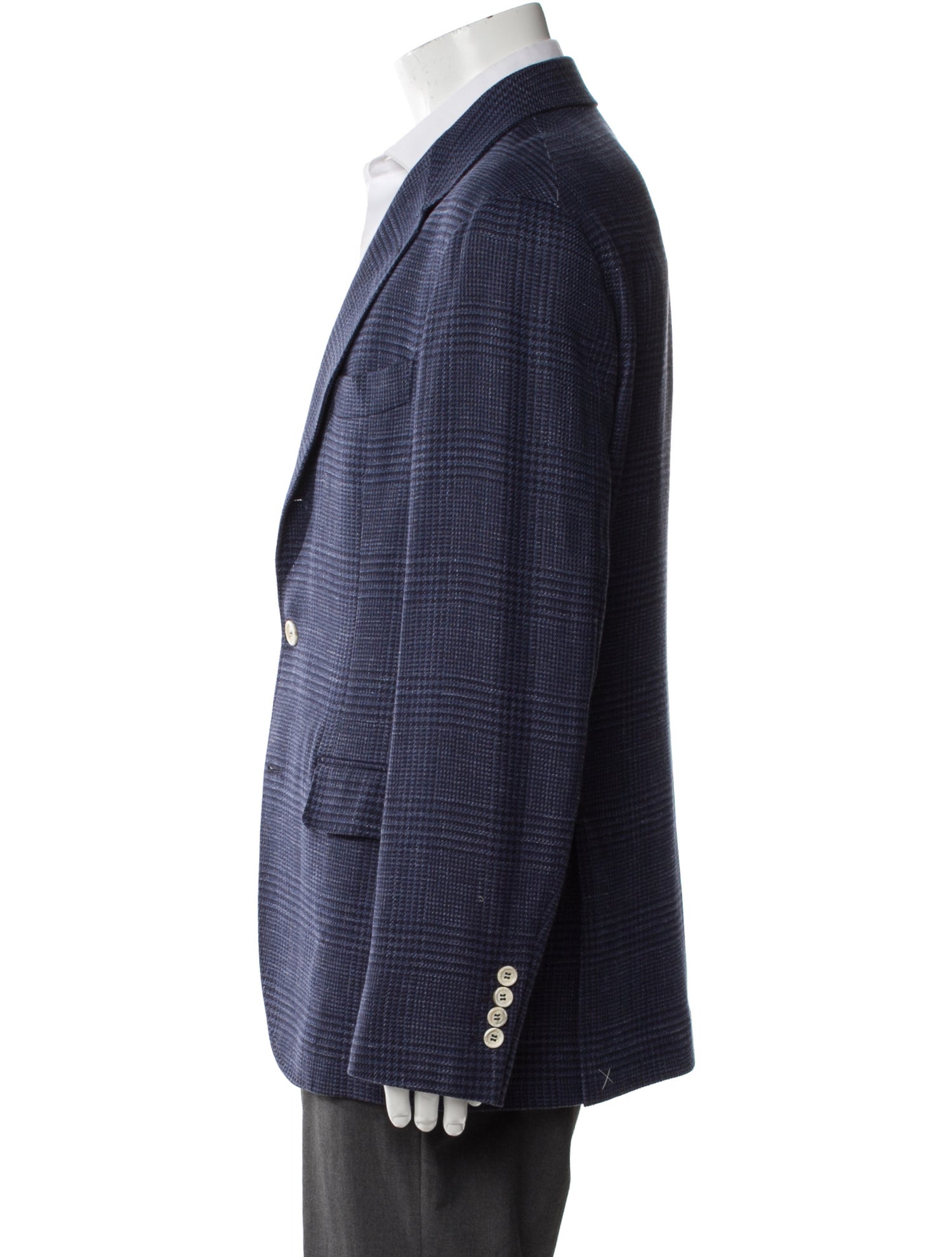 Brunello Cucinelli Wool Plaid Print Blazer