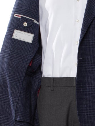 Brunello Cucinelli Wool Plaid Print Blazer