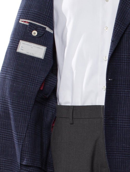 Brunello Cucinelli Wool Plaid Print Blazer