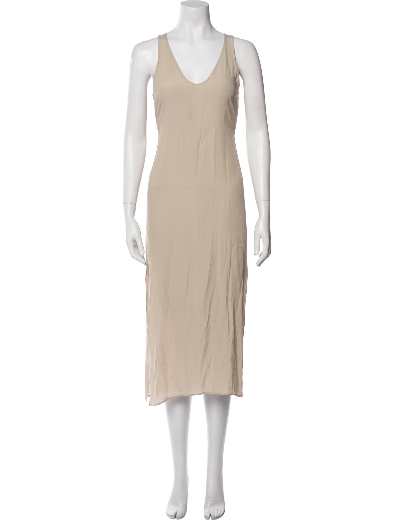 Brunello Cucinelli Scoop Neck Midi Length Dress
