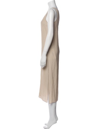 Brunello Cucinelli Scoop Neck Midi Length Dress