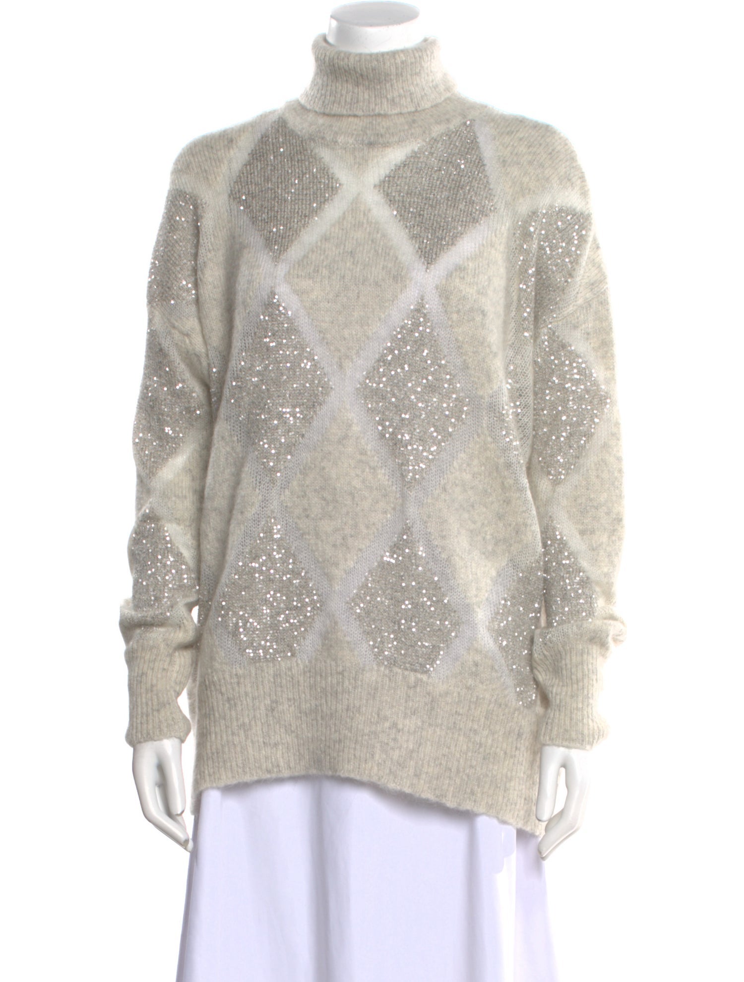 Brunello Cucinelli Wool Plaid Print Sweater w/ Tags