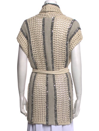 Brunello Cucinelli Striped V-Neck Sweater