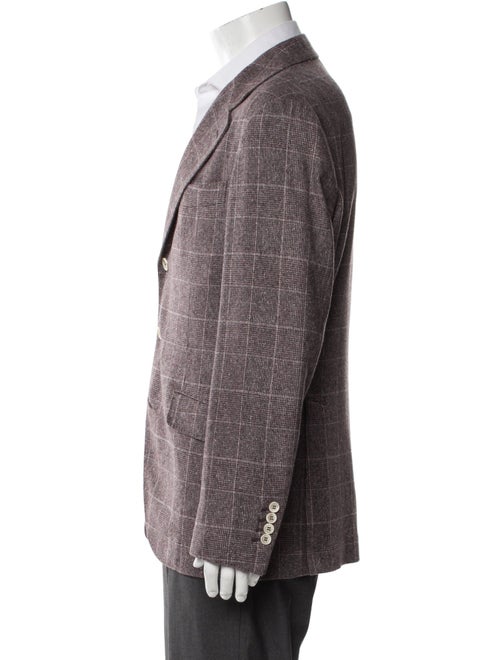 Brunello Cucinelli Silk Plaid Print Blazer