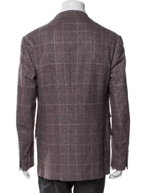 Brunello Cucinelli Silk Plaid Print Blazer