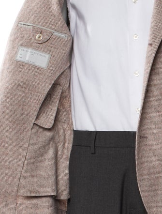 Brunello Cucinelli Silk Plaid Print Blazer