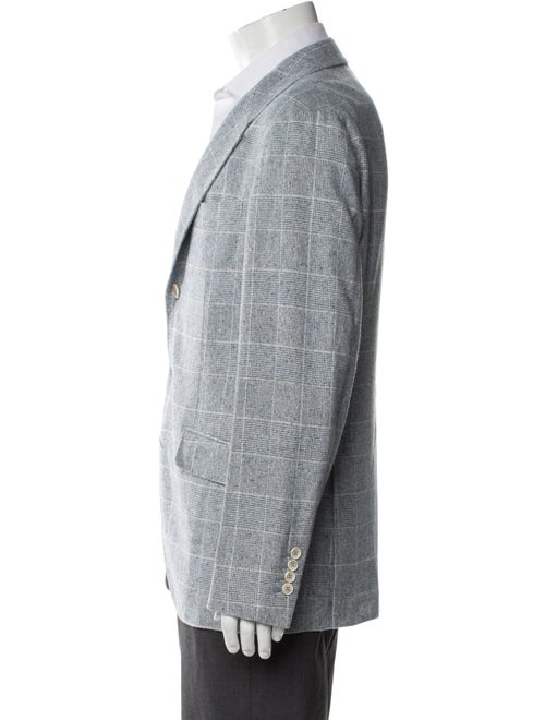 Brunello Cucinelli Silk Plaid Print Blazer