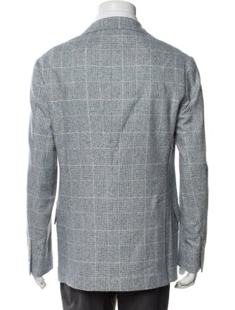 Brunello Cucinelli Silk Plaid Print Blazer