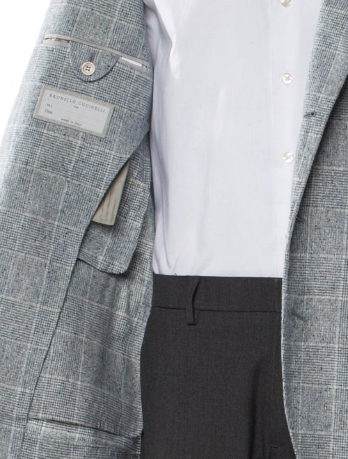 Brunello Cucinelli Silk Plaid Print Blazer