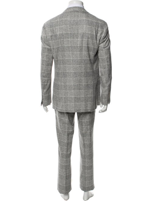 Brunello Cucinelli Silk Plaid Print Two-Piece Suit