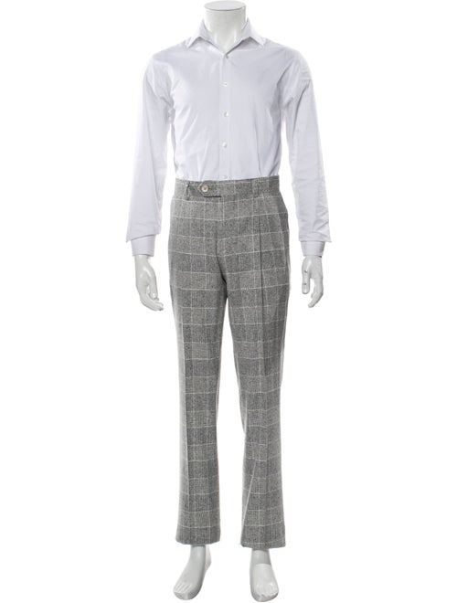 Brunello Cucinelli Silk Plaid Print Two-Piece Suit