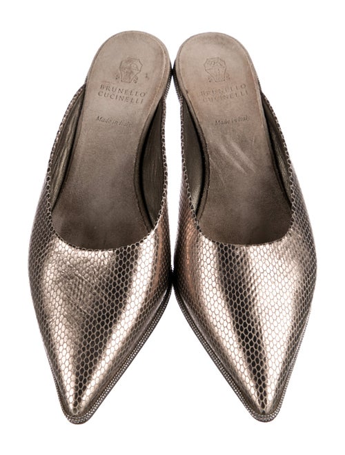 Brunello Cucinelli Leather Animal Print Mules