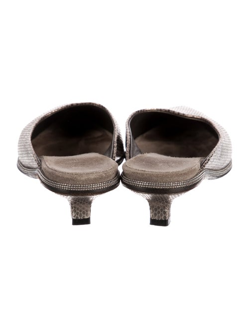 Brunello Cucinelli Leather Animal Print Mules