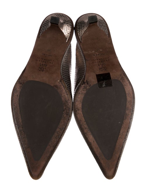 Brunello Cucinelli Leather Animal Print Mules