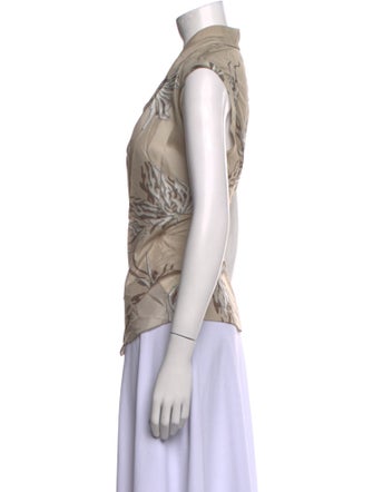 Brunello Cucinelli Silk V-Neck Button-Up Top