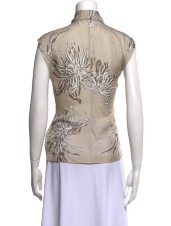 Brunello Cucinelli Silk V-Neck Button-Up Top